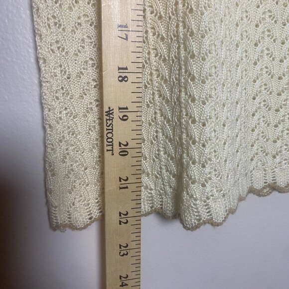 Vintage 60s 70s Sweater Women's S Short Sleeve Acrylic Blend Knit Mod Ziz Zag - Picture 4 of 6